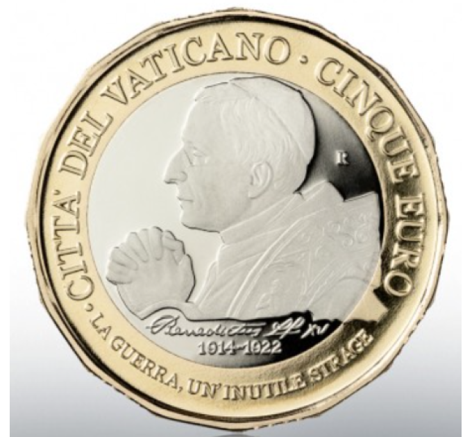 Vaticaan 5 euro proof 2022 - Honderdste verjaardag van de dood van paus Benedetto XV