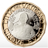 Vaticaan 5 euro proof 2023 - 100 jaar sinds de geboorte van Don Lorenzo Milani