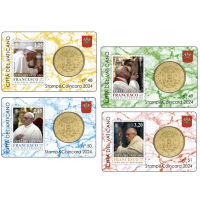 Vaticaan 50 cent BU  + Stempel 2024