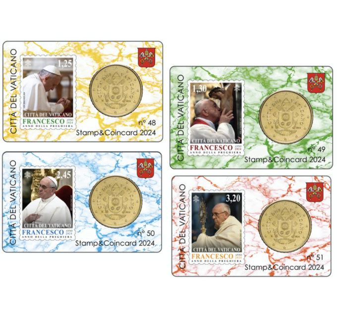 Vaticaan 50 cent BU  + Stempel 2024
