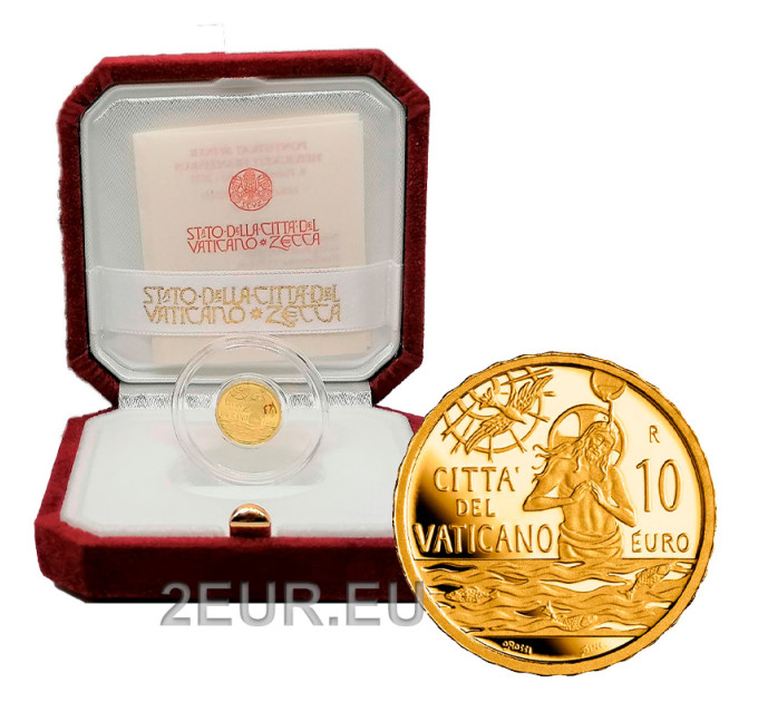 Vaticaan 10 euro goud proof 2021 - Doop