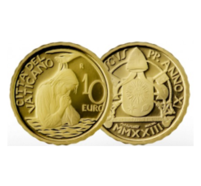 Vaticaan 10 euro goud proof 2023 - Doop