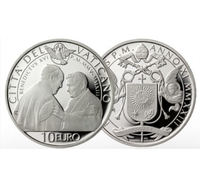 Vaticaan 10 euro zilver proof 2023 - BENEDICTUS XVI