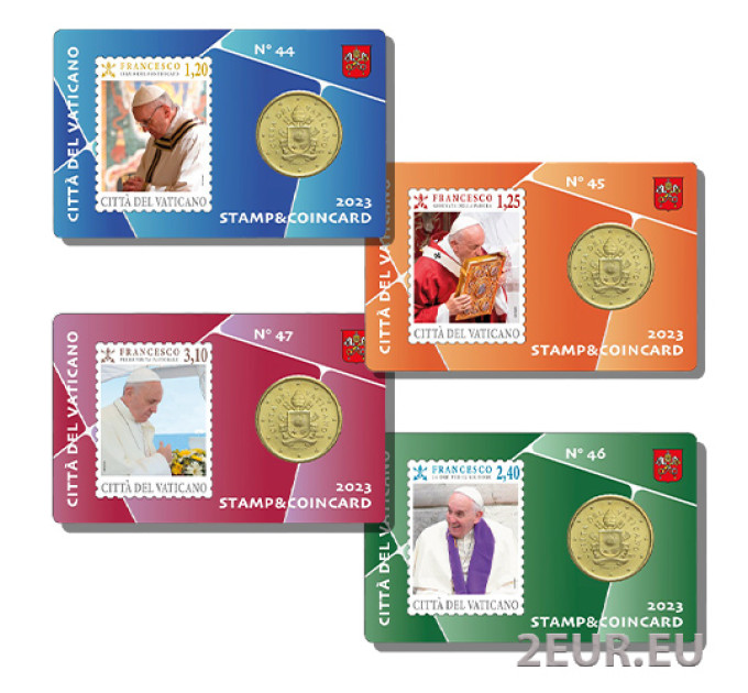 Vaticaan 50 cent BU  + Stempel 2023