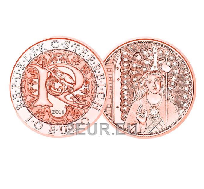 Austria 10 euro coin 2018 - Rafael - healing angel