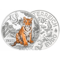 Oostenrijk 3 euromunt 2017 - Tiger Oostenrijk 3 euromunt 2017 - Tiger