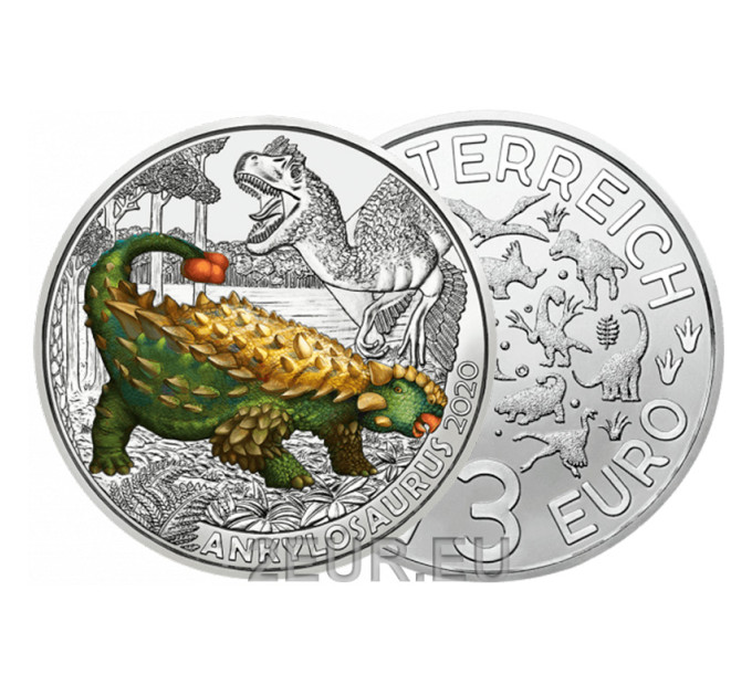  Oostenrijk 3 euromunt 2020-3 - Ankilosaurus magniventris