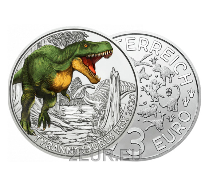  Oostenrijk 3 euromunt 2020-4 - Tyrannosaurus rex