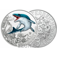 Oostenrijk 3 euromunt 2020 - Mosasaurus Hoffmanni Oostenrijk 3 euromunt 2020 - Mosasaurus Hoffmanni