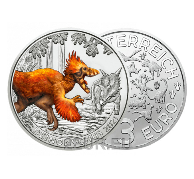 Oostenrijk 3 euromunt 2021-2 - Deinonychus antirrhopus