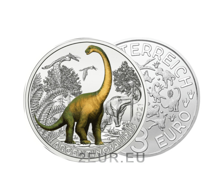 Oostenrijk 3 euromunt 2021-4 - Argentinosaurus