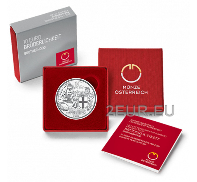 Oostenrijk 10 euro Zilveren munt Proof 2021 - BROEDERSCHAP