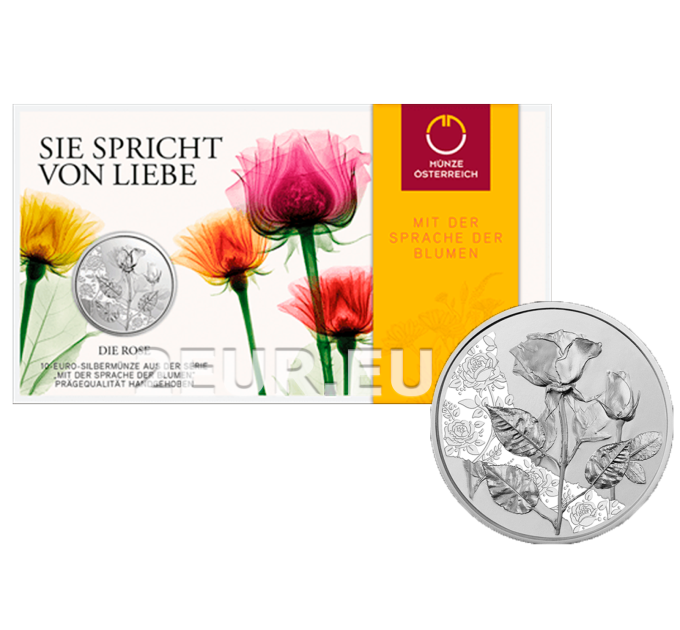 Oostenrijk 10 euro Zilveren munt 2021 - DE ROOS