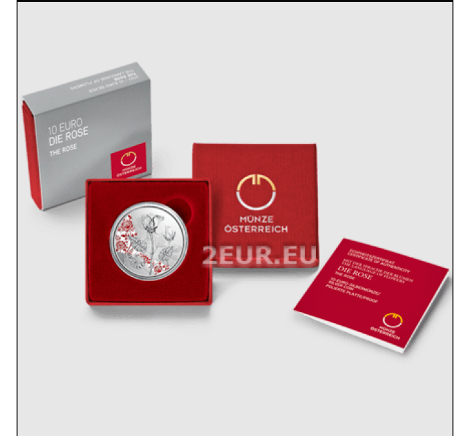 Oostenrijk 10 euro Zilveren munt Proof 2021 - DE ROOS