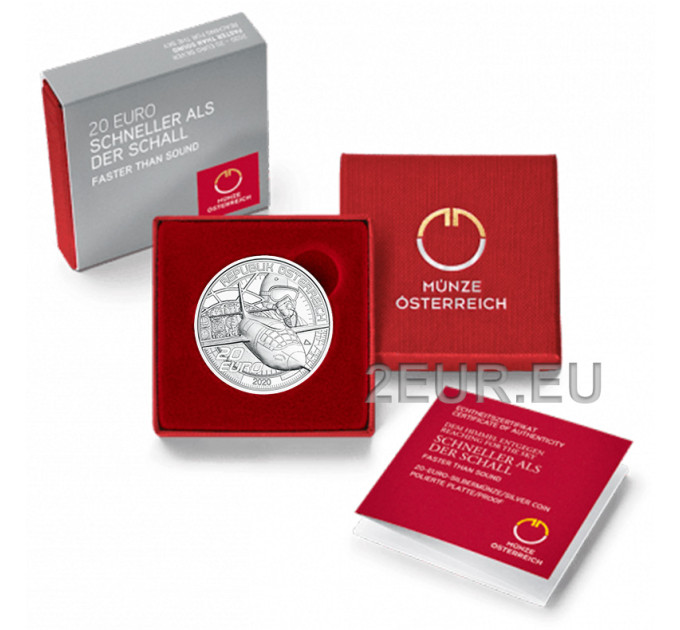 Austria 20 euro Zilveren munt 2020 - Faster than sound