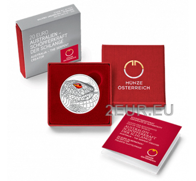 Oostenrijk 20 euro Zilveren munt 2021 - Eyes of the World - Australië - The Serpent Creator