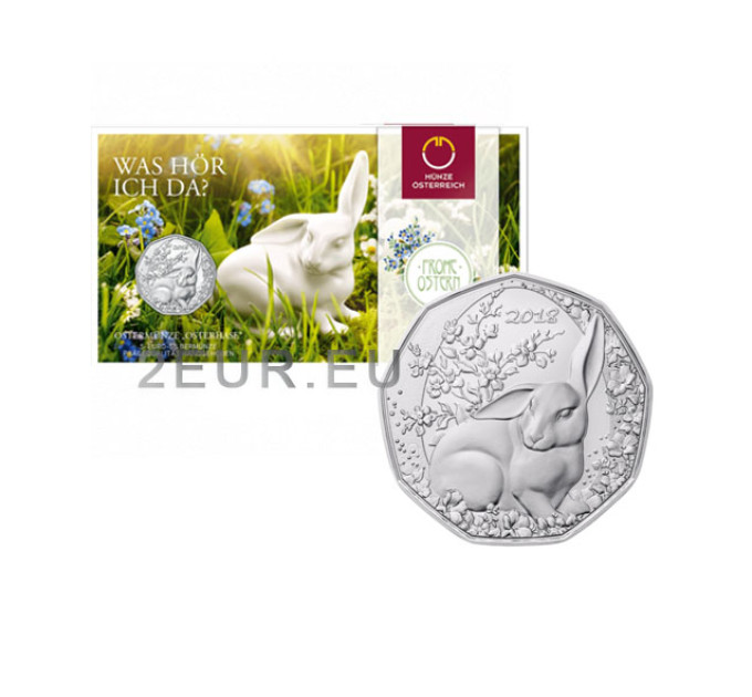 Oostenrijk 5 euro Zilveren munt 2018 - paashaas