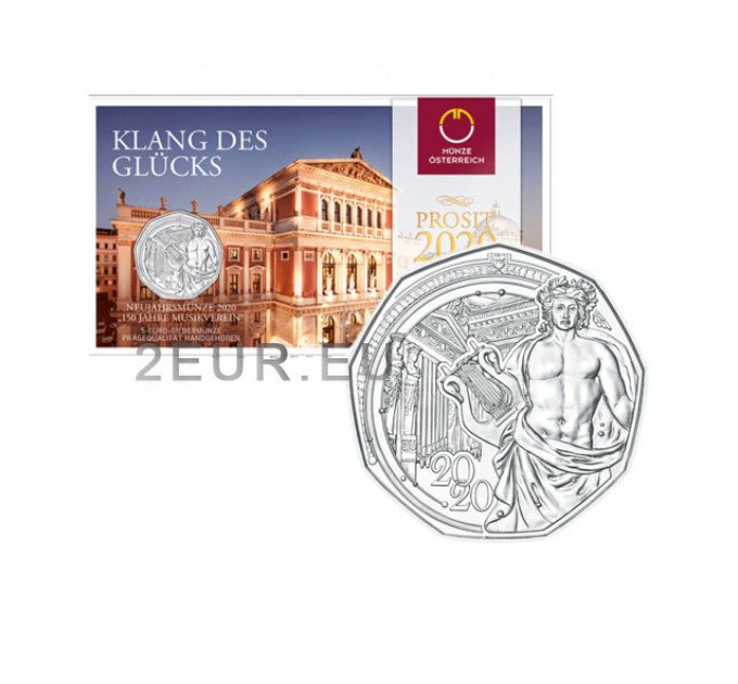 Oostenrijk 5 euro Zilveren munt 2020 - 150 jaar muziekvereniging