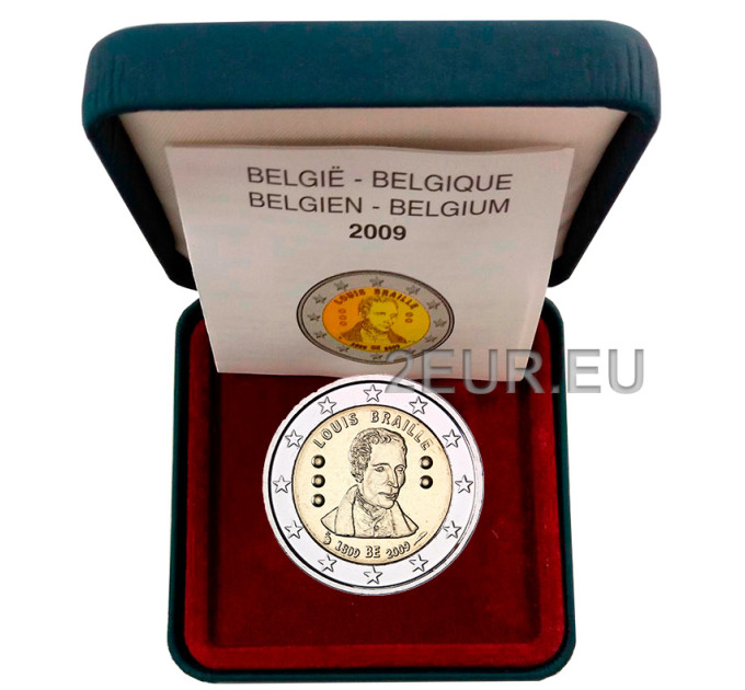 Belgie 2euro proof 2009 - Louis Braille 