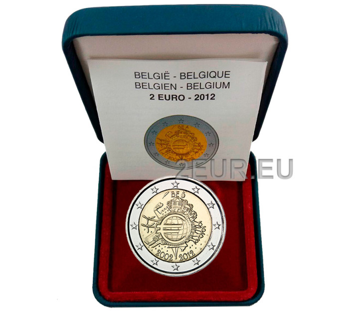 Belgie 2euro proof 2012 - 10 jaar euro 
