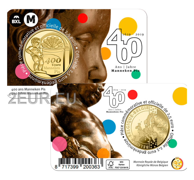 België 2,5 euro BU 2019 - 400 jaar oude manneken pis - FR