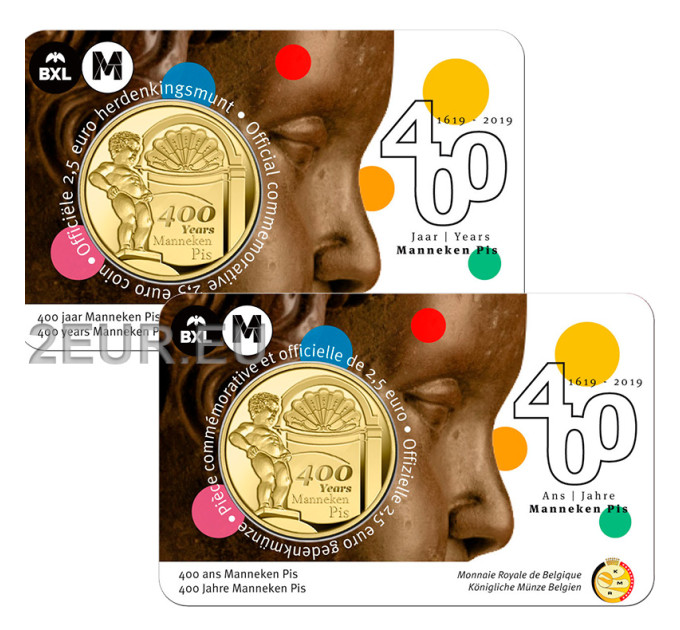 België 2,5 euro BU 2019 - 400 jaar oude manneken pis - FR+NL