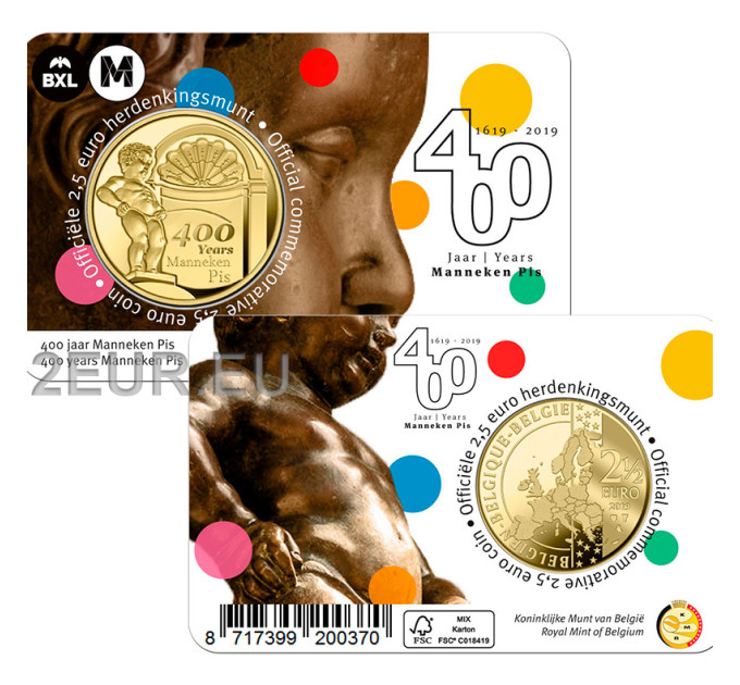België 2,5 euro BU 2019 - 400 jaar oude manneken pis - NL