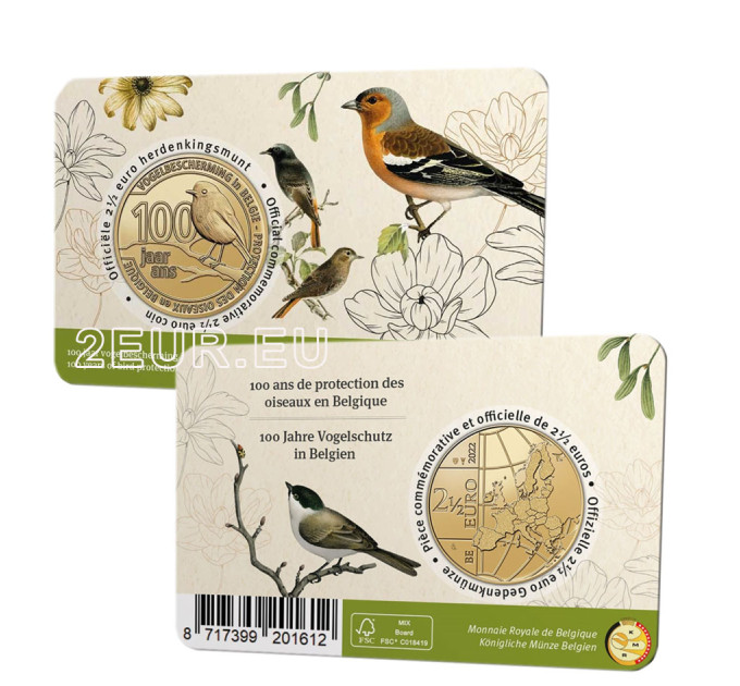 België 2,5 euro BU 2022 - 100 jaar Vogelbescherming in België - NL