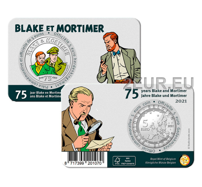 België 5 euro BU 2021 - 75 jaar Blake en Mortimer - kleur