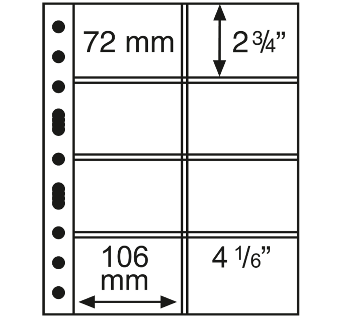 BLAD VOOR MUNTENKAART - OPTIMA (LEUCHTTURM) - 8 MUNTEN