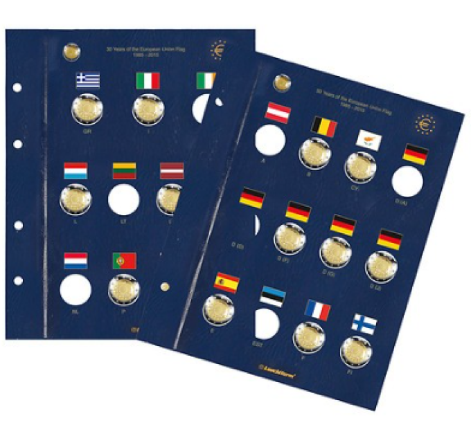 VISTA BLAD VOOR 2 EURO MUNTEN - 30 jaar EU-vlag