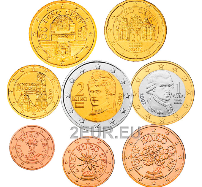 Austria UNC Euro coin set 2003