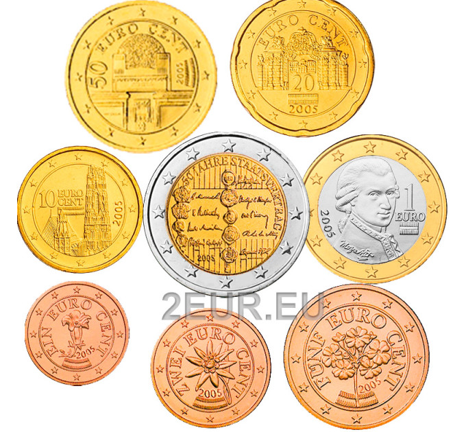 Austria UNC 2005 - Euro coin set