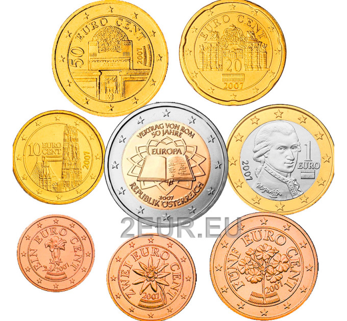 Austria UNC 2007 - Euro coin set
