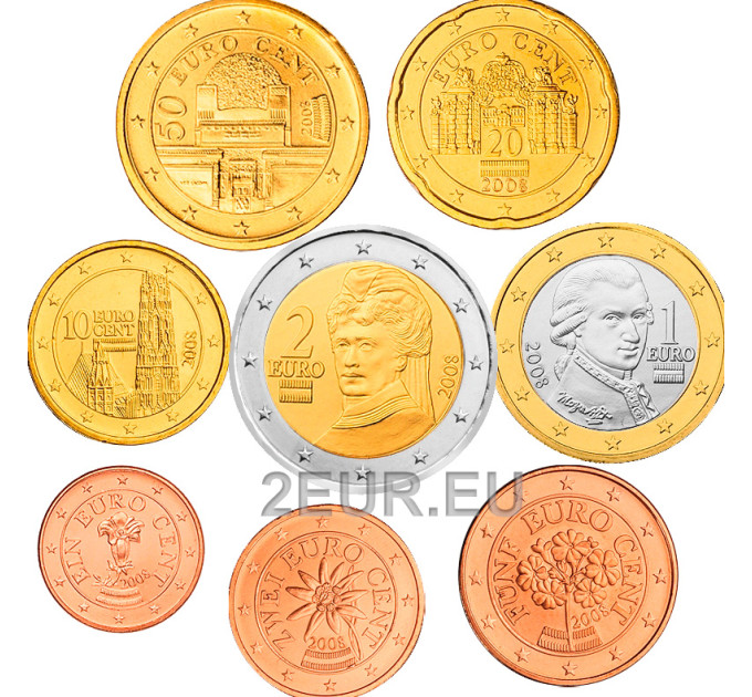 Austria UNC 2008 - Euro coin set