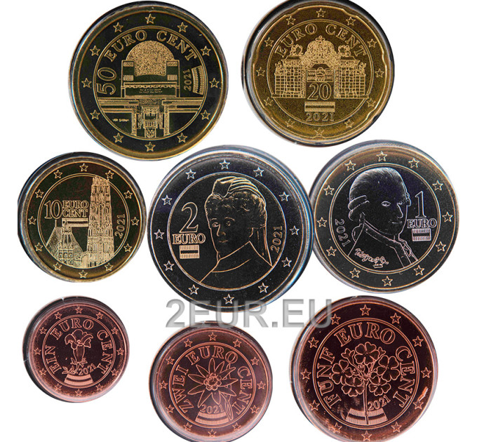 Austria UNC 2021 - Euro coin set