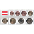 Austria UNC Euro coin set 2025