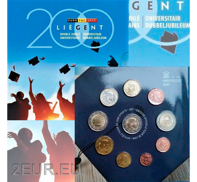 België euro set BU 2017 - 200 jaar universiteiten van Gent en Luik
