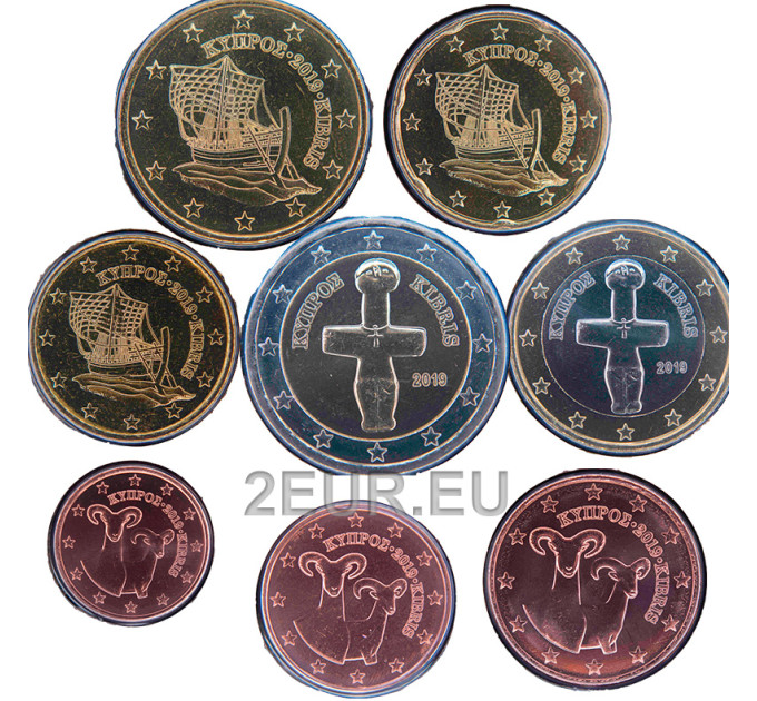 Cyprus euro set UNC 2019  