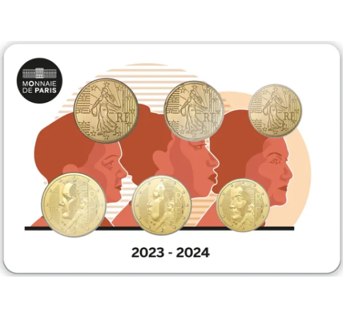Frankrijk BU set 2024 - Set euromunten - NIEUWE NATIONALE KANTEN