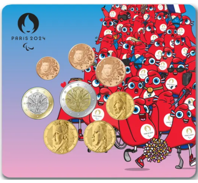 Frankrijk BU set 2024 - Set euromunten - Paralympische mascotte