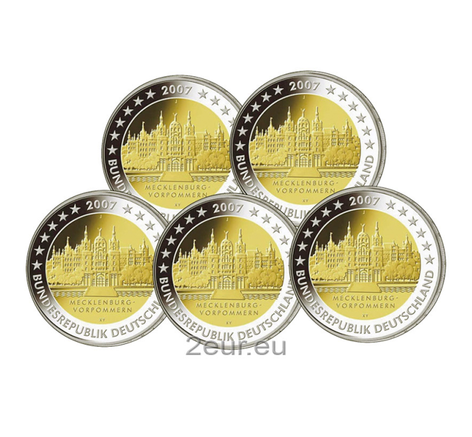 Duitsland 2 euro UNC 2007 - Kasteel Schwerin - ADFGJ