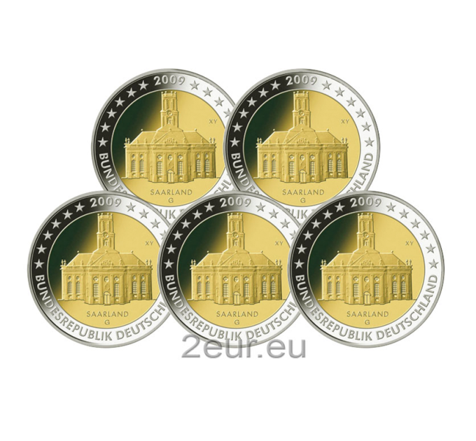 Duitsland 2 euro UNC 2009 - Saarland - Ludwigskirche Saarbrücken - ADFGJ