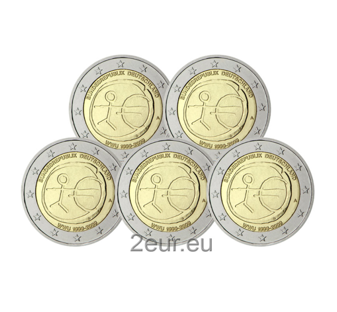 Duitsland 2 euro UNC 2009 - 10 jaar euro - ADFGJ