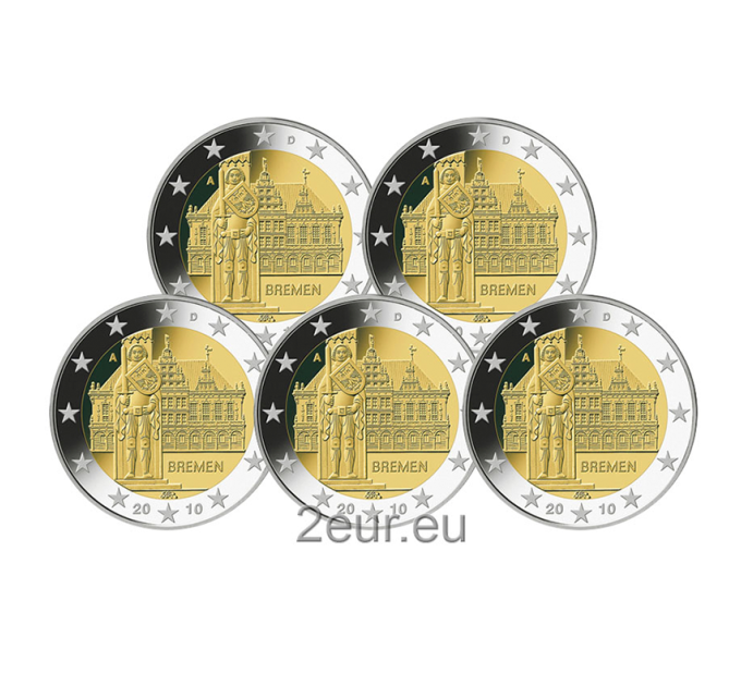 Duitsland 2 euro UNC 2010 - Bremen - Stadhuis en Roland - ADFGJ