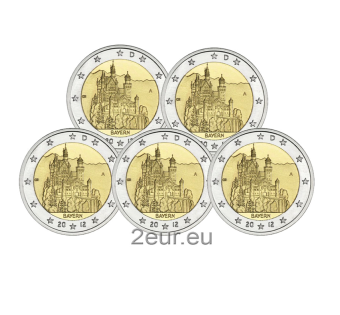 Duitsland 2 euro UNC 2012 - Beieren - Kasteel Neuschwanstein - ADFGJ