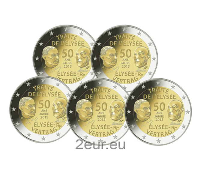 Duitsland 2 euro UNC 2013 - 50 jaar Elysée-verdrag - ADFGJ