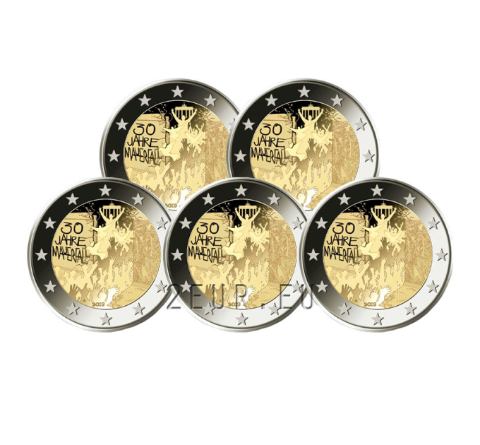 Duitsland 2 euro UNC 2019 - 30 jaar na de val van de Berlijnse Muur - ADFGJ