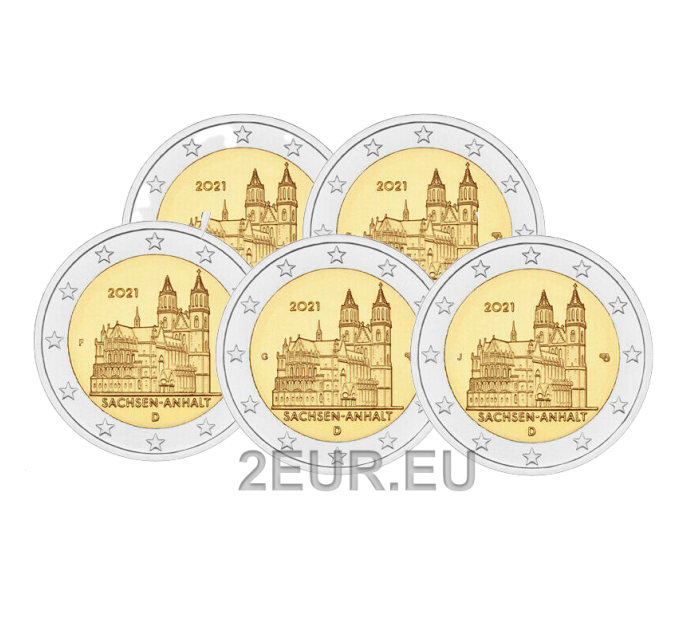 Duitsland 2 euro UNC 2021 - Saksen-Anhalt - Kathedraal van Magdeburg - ADFGJ