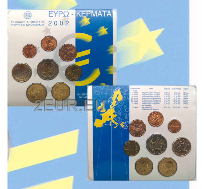 Griekenland euroset BU 2002 - euroset BU - Fout munt